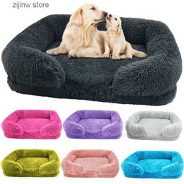 kennels pens Winter rectangular large dog bed washable plush fluffy dog and cat mattress pet mat large and medium-sized kennel house camas para perro Y240322