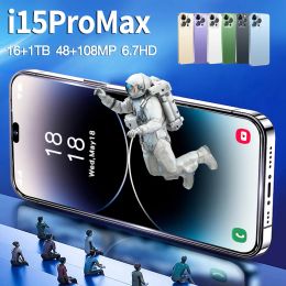 i15 Pro Max Android Mobile Smartphone 5G Phones Original 2023 Full Screen 6.7 Inch 16GB+1TB Version Global Cell Phone