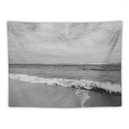 Tapestries Black And White Ocean Beach Tapestry Kawaii Room Decor Bedroom Deco Outdoor