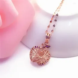 Pendants Line Sense Apple-shaped Chains Pendant Plated 14K Rose Gold Neckalce For Woman Fashion Dinner Party Jewelry