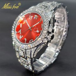 Real Watches for Men Red Colour Women Watch Latest Trendy Original Branded Womens Iced Out Diamond AAA Clock 240315