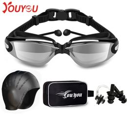 Optical Swimming Goggles for Men Women Prescription Adult Myopia Pool Glasses Earplug Professional Waterproof Swim Eyewear 240312