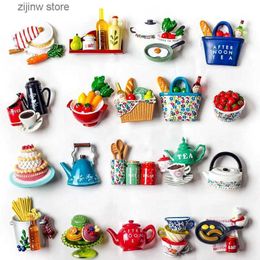 Fridge Magnets Creative refrigerant magnetic stickers cartoon cute magnets 3D decorative magnetic stickers home power information stickers gifts Y240322