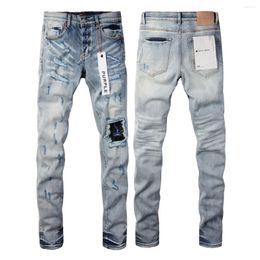 Purple Brand Men's Jeans Fashion Mens Jeans High Street Blue Ripped Patch Light 2024 Trend Pants