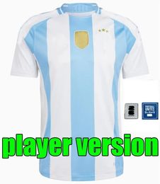 2024 2025 Argentina Soccer Jerseys Fans Player Version MESSIS MAC ALLISTER DYBALA DI MARIA MARTINEZ DE PAUL MARADONA Men Women Football Shirt Blue 24 25 Kids Kit 3088