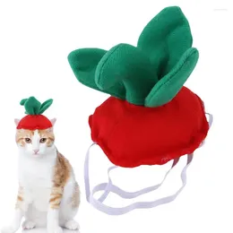 Dog Apparel Cat Strawberry Hat Soft And Adjustable Pet Costume Decoration Headgear For Cats Dogs Chinchillas