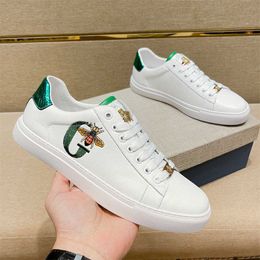 Little Fer Bee White Shoes Mens Board High Edition Leather Casual Quality Summer Cool