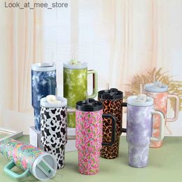 Mugs 40oz Mug Tumbler With Handle Second-generation Vacuum Insulated Stainless Steel Coffee Car Cup Water Bottle New Style 2024 Q240322