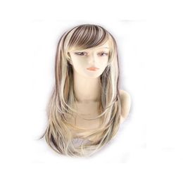 Synthetic Wigs Woodfestival Mix Color Wig Long Wavy Women Slightly Heat Resistant Fiber Blonde High Quality Lady2781812 Drop Delivery Dhvzz