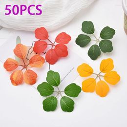 Decorative Flowers 50PCS Artificial Plant Guanyin Lotus Leaf Silk DIY Green Wedding Handheld Flower Party Garland Accessories Decoration