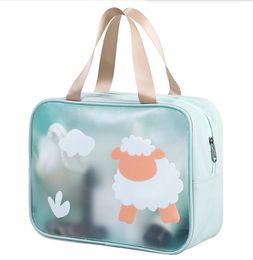 2024 new women girls transparent toiletry bag cartoon casual makeup bag gym fitness tote portable bag