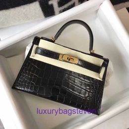 Hremms Kelyys Top Luxury Designer Bag Womens Fashion Crocodile skin Handbag Spring and summer 2024 new alligator mini bag second gener Original 1:1 with real logo box