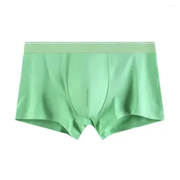 Underpants 1pc Men's Solid Color Cotton Bulge Pouch Boxers Shorts Low Waist Underwear Lingerie Man Comfortable Panties