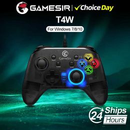 Game Controllers Joysticks GameSir T4w Wired Gamepad PC Game Controller with Joystick Asymmetric Vibrating Motors Turbo Function 11Y240322