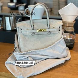 Genuine Leather Handbag Bk L High End Cowhide Crocodile Pattern Bag One Shoulder Crossbody Womens Handbag