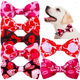 Dog Apparel 50/100 Pcs Collar Bow Tie Valentine's Day Pet Supplies Removable Ties Decoration Love Accessories