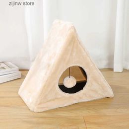 Cat Beds Furniture Cat Litter Wholesale Cat Claw Board Cat Toys sisters Cat Climbing Frame Folding Triangle Cat Tunnel Tent Cat Villa Y240322