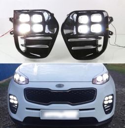 For Kia Sportage KX5 2016 2017 2018 Plug and Play Car 12V DRL Waterproof LED Daytime Running Light LED Fog Lamp Daylight9852172