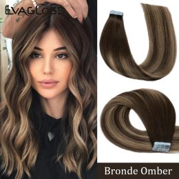 Extensions Remy Straight Tape in Human Hair Extensions 20Pcs Omber Tape in Extensions Skin Weft Adhesive 1424inch Invisible