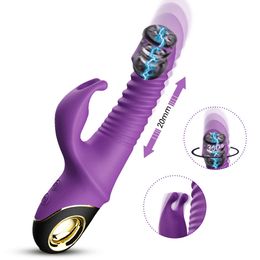 Telescopic Vibrators Automatic G-Spot Clitoris Rabbit Thrusting Vibrator Stimulator Female Masturbation Sex Toys For Women Adults Sex Shop 2024