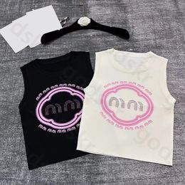 Pink Printing Shirt Vest Women Sleeveless Slim Summer Thin Crop Tops Embroidery Camisole Tank Tops