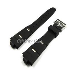 22mm x 8mmWatch lug NEW MEN High Quality Black Diving Silicone Rubber Watchband BANDS Straps251C