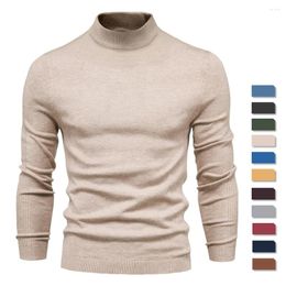 Men's Sweaters 2024 Autumn And Winter Cross-border Foreign Trade Thickened Warm Sweater For Men Mid-collar Slim Multi-color