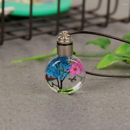 Pendant Necklaces Butterfly LED Light Plant Handmade Gifts Glass Ball Jewelry Fashion Accessories Necklace