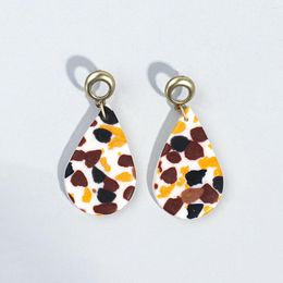 Dangle Earrings AENSOA Unique Abstract Pattern Waterdrop Polymer Clay For Women Geometric Pendientes Drop Handmade Jewellery