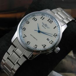 Winner Men's Fashion Casual Minimalist Steel Band Fully Automatic Mechanical Watch