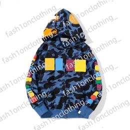 Bapestar Hoodie Mens Hoodies Bapessta Design Red Yellow Blue Splicing Fleece Sweater Plus Size 3Xl Zipper Lovers Sweatshirts Designer Bapestar Shirt 622