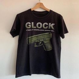 Men's T Shirts Grunge Goth Y2K Cotton T-shirt Gun Harajuku Graphic Print Tee Punk Oversized Top Hip Hop Vintage Streetwear Short Sleeve