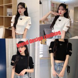 Luxury Women Casual T Shirt Designer Clothes Women Short Sleeve White Black Colour Round Neck Letter Print Crop Top Tee Female
