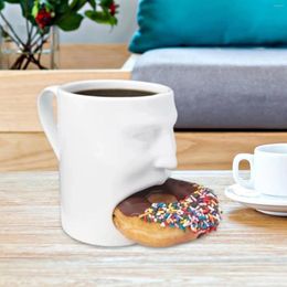 Mugs Human Face Tea Cup Ceramic Latte Mug With Cookies Holder Tray For Valentine's Day Gift Creative Birthday Home Girlfriend