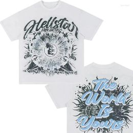 Men's T Shirts Hellstar Front Back Print Cotton Plus Size Women T-shirt Men Anime Retro Clothes Graphic Tops Summer Streetwear