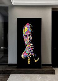 Black graffiti Sport Basketball Superstar Fans Canvas Painting Wall Art Room Decor Wall Sticker Boy Gift With Frame1544079