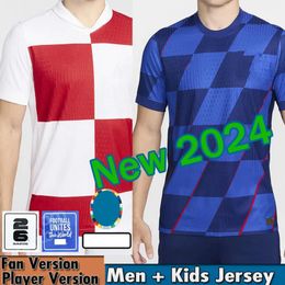 Euro Cup Soccer Jersey New 2024 Croatie National Team 24 25 Football Shirt Kids Kit Set Home White Away Blue Men Uniform PERISIC MODRIC KOVACIC PASALIC