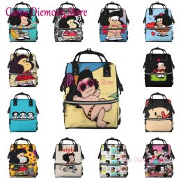 Backpack Mafalda Printed Mummy Backpack Diaper Bag MultiFunction Maternity Nappy Bags, Kid Bag with Laptop Pocket