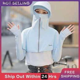Fashion Face Masks Neck Gaiter Long neck UV protection sunshade and hat dust cover Shl with neck piece summer breathable sunshade L240322