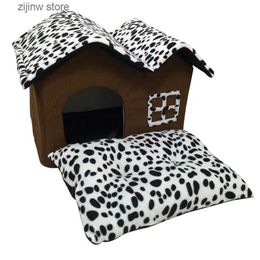 kennels pens Dog House Folding Dog Bed For Large Dog House With Mat Pets Product Cats House Kennel Pet Puppy Cat Bed House Winter Warm Y240322