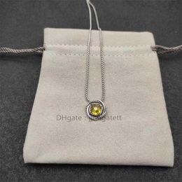 Zircon Luxury Necklace Sapphire Round Choker Chains Ruby Yellow Stone Designer Solid Pendant Chain for Women Necklaces Trendy Colored Gem Fine Jewelry 5