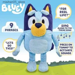 Plush Dolls New Blues Talking Plush Bingo Dog Music Plush Toys Blues Animation Characters Cute Animals Singing Dog Dolls Christmas Gift Q240322