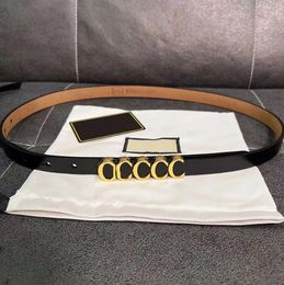 Women's Designer Belt Luxury Cowskin Belts Fashion Gold Letters Buckle Cintura Ladies Girdle Classic Narrow Waistbands Ceintures Daily Outfit Width 2cm -7