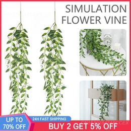 Decorative Flowers Wedding Arch Decoration Wall Hanging Plastic Lightfast Simulation Green Plants Decor Plant Climbing Rattans Home