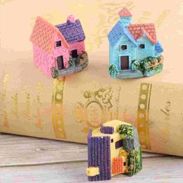 Garden Decorations 4 Pcs Villa Craft Micro Landscape Models Mini House Bonsai Miniature European Style