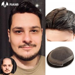 Toupees Toupees Lace PU Base For Men Capillary Breathable OCT Men Toupee Male Human Hair Prosthesis Natural 6" Man Hair System Unit