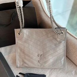 Classic Genuine Leather Tote Bag Designer Bag Luxury Metal Chain Handbag Fashion Cross Body Large Capacity Shopping Bag Women's Party Bag Casual Weekend Travel Bag