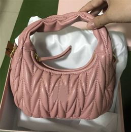 Lady evening bag miui hobo wander matelasse shoulder small designer handbag leather clutch purses luxury crossbody green pink