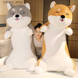 Stuffed Plush Animals 60-100cm Cartoon Standing Dog Plush Toys Soft Cotton Stuffed Pillow Cushion Animal Shiba Inu Hu Doll Baby Kids Birthday Gift L240322