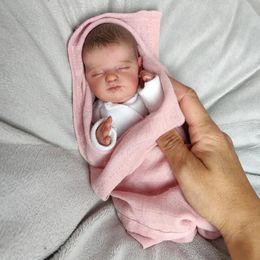 NPK 10inch miniature preemie baby doll soft silicone vinyl real touch Art Made 3D Skin Lifelike Baby Collectible Doll 240308